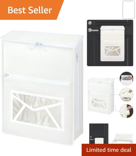 White felt letter box - white,